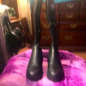 ASOS Faux leather knee high boots